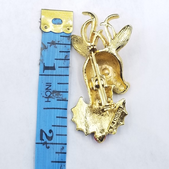 Vintage Gerry's Rudolph Reindeer Xmas brooch - Picture 6 of 7